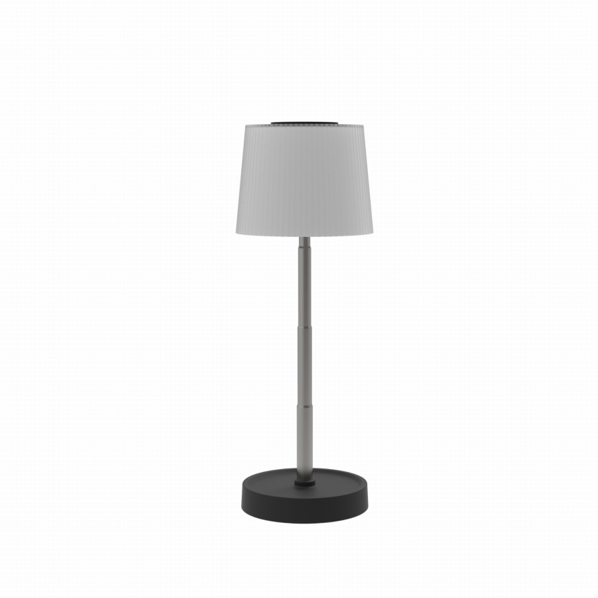 Lampada da tavolo ricaricabile da esterno a LED dimmerabile con controllo touch, 2W/5V, IP44, 1200 mAh, grigio