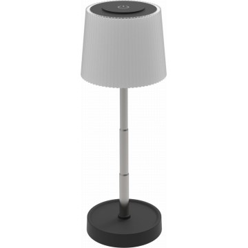 Lampada da tavolo ricaricabile dimmerabile per esterni LED/2W/5V IP44 1200 mAh, grigio