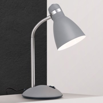 Lampada da tavolo SCHOOL 1xE27/40W/230V grigia/cromo opaco