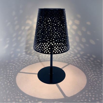 Lampada da tavolo solare a LED LUVETRA LED/1xAA 4000K IP44 200 mAh nera