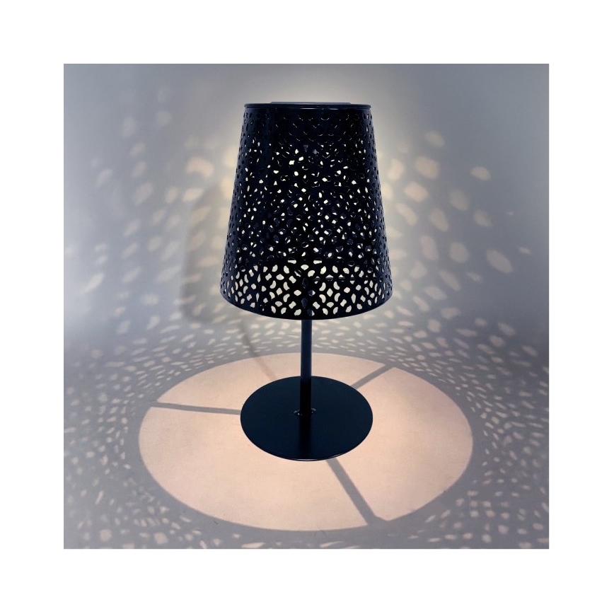 Lampada da tavolo solare a LED LUVETRA LED/1xAA 4000K IP44 200 mAh nera