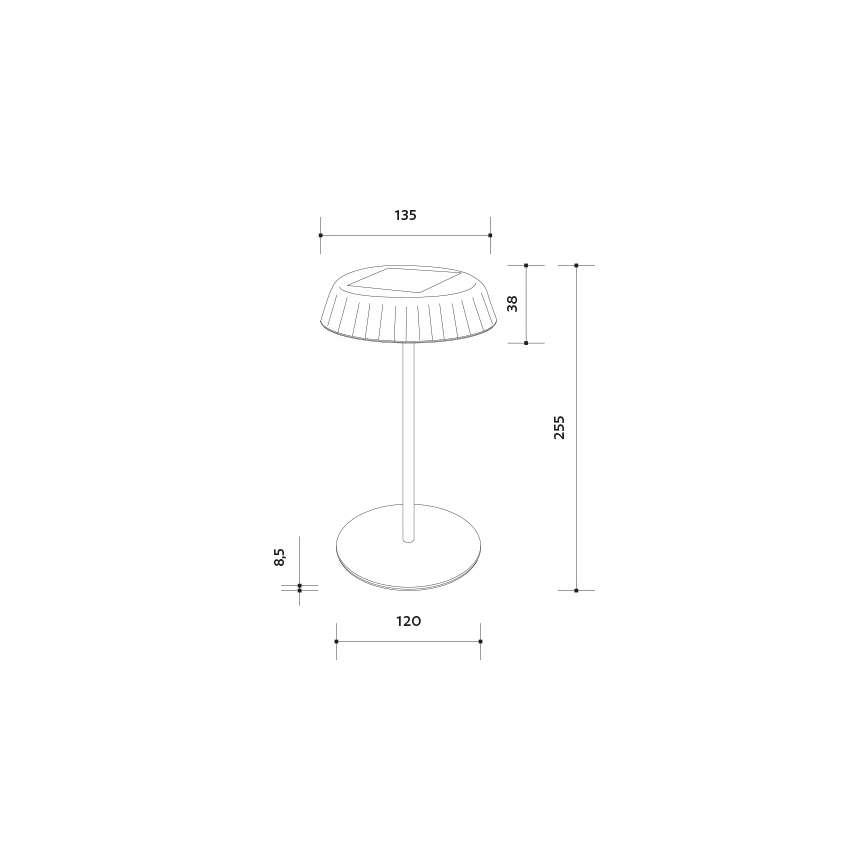 Lampada da tavolo ricaricabile a energia solare dimmerabile a LED VIVIEN LED/3W/5V 2700K 1600 mAh IP54 nera