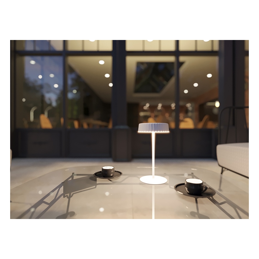 Lampada da tavolo solare ricaricabile dimmerabile VIVIEN LED/3W/5V 2700K 1600 mAh IP54 bianca