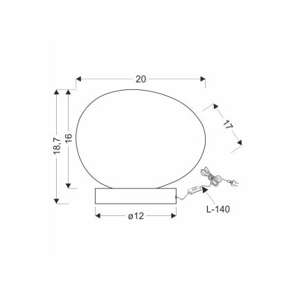 Lampada da tavolo STONES 1xE27/40W/230V