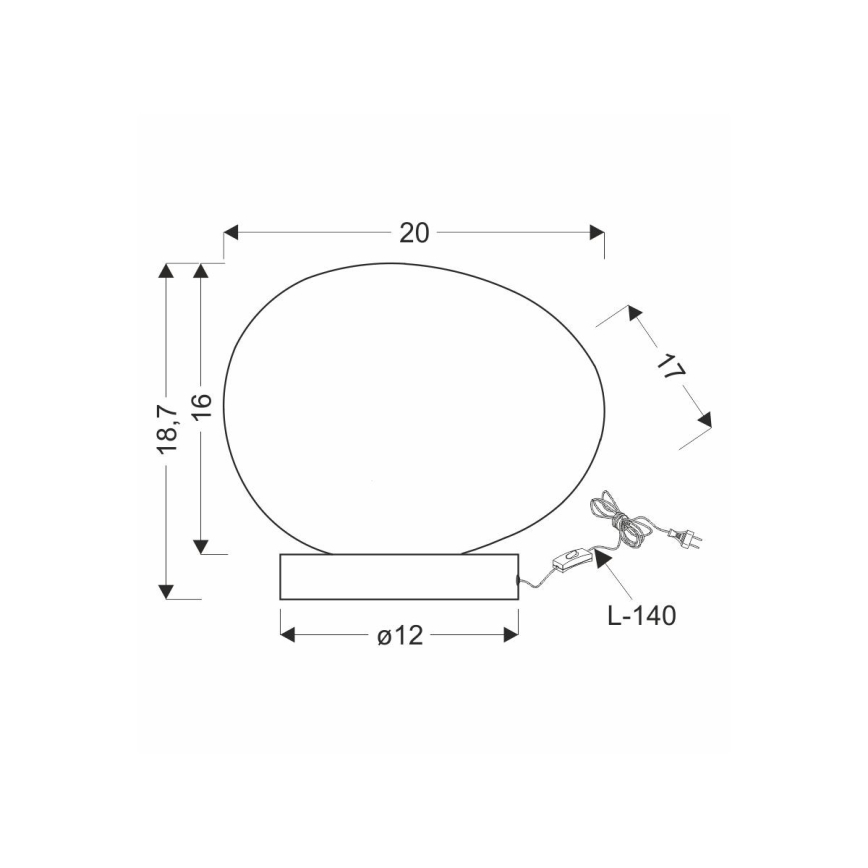 Lampada da tavolo STONES 1xE27/40W/230V