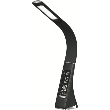 Lampada da tavolo touch dimmerabile a LED con display, 7W/5V, nera