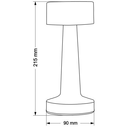 Lampada da tavolo touch dimmerabile a LED SIMPLY LED/5V 2700/4000/6500K 800 mAh cromo lucido