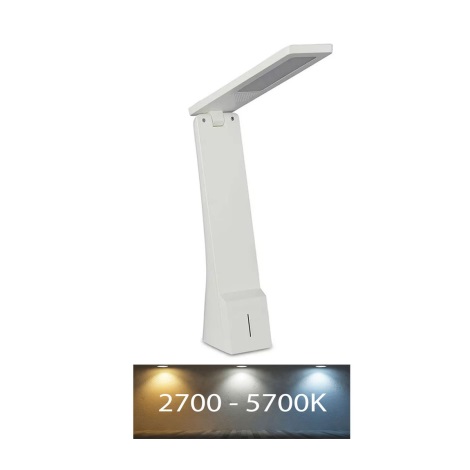 Lampada da tavolo touch ricaricabile a LED dimmerabile LED/4W/5V 1200 mAh 2700K-5700K bianca/argento