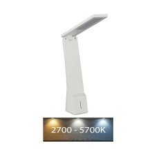 Lampada da tavolo touch ricaricabile a LED dimmerabile LED/4W/5V 2700K-5700K bianca/argento