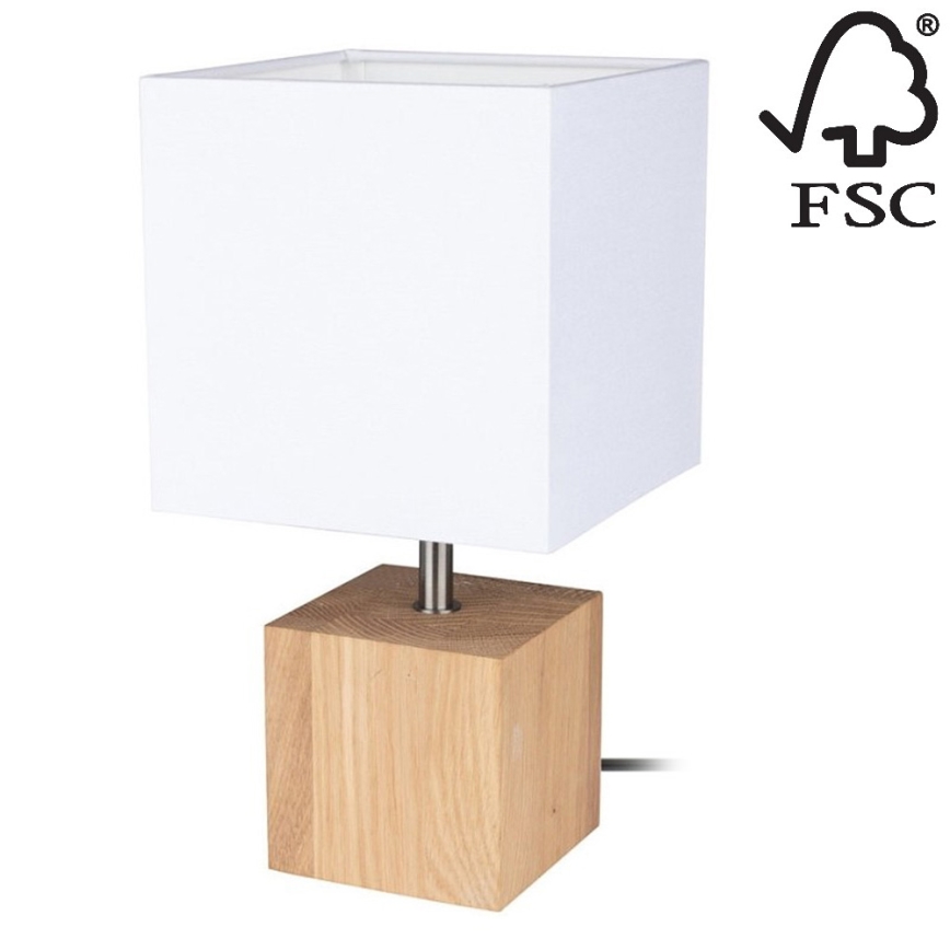 Lampada da tavolo TRONGO SQUARE 1xE27/25W/230V - certificato FSC