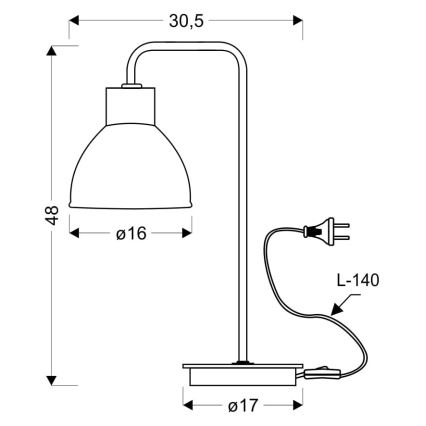 Lampada da tavolo VARIO 1xE27/60W/230V