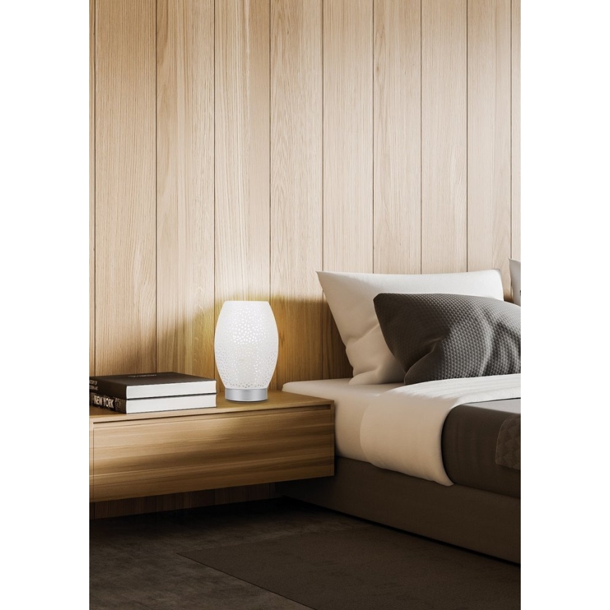 Lampada da tavolo VENUS 1xE27/60W/230V bianco/argento