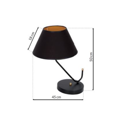 Lampada da tavolo VICTORIA 1xE27/60W/230V nero