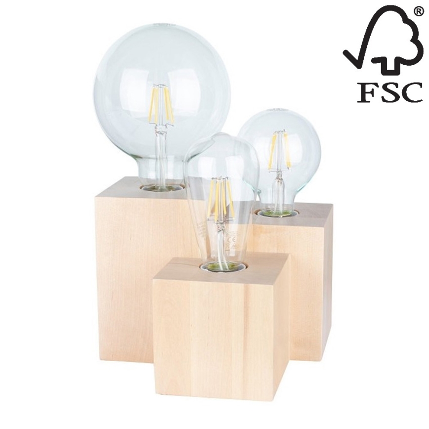 Lampada da tavolo VINCENT 3xE27/15W/230V - certificato FSC