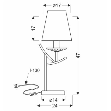 Lampada da tavolo VITORIA 1xE14/40W/230V gialla/ottone