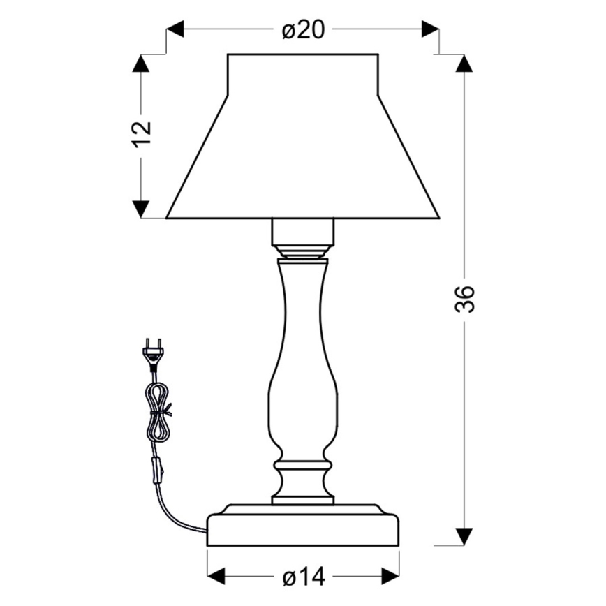 Lampada da tavolo ZEFIR 1xE27/40W/230V