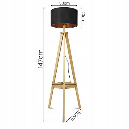 Lampada da terra 1xE27/40W/230V nera