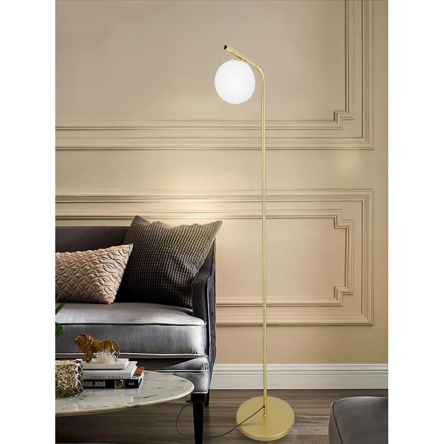 Lampada da terra 1xE27/40W/230V oro/bianco