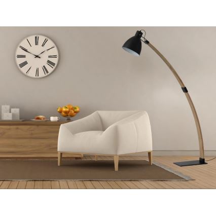 Lampada da terra 1xE27/60W/230V frassino/nero