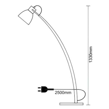 Lampada da terra 1xE27/60W/230V frassino/nero