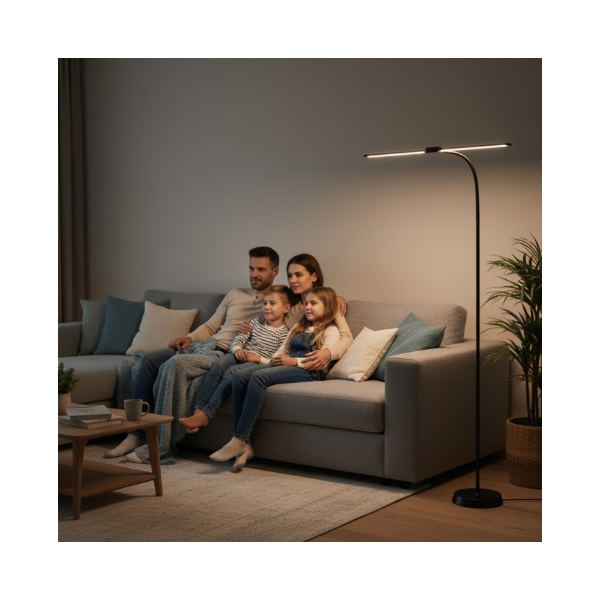 Lampada da terra a LED dimmerabile TEILO LED/14W/230V 3000/4000/6000K nera