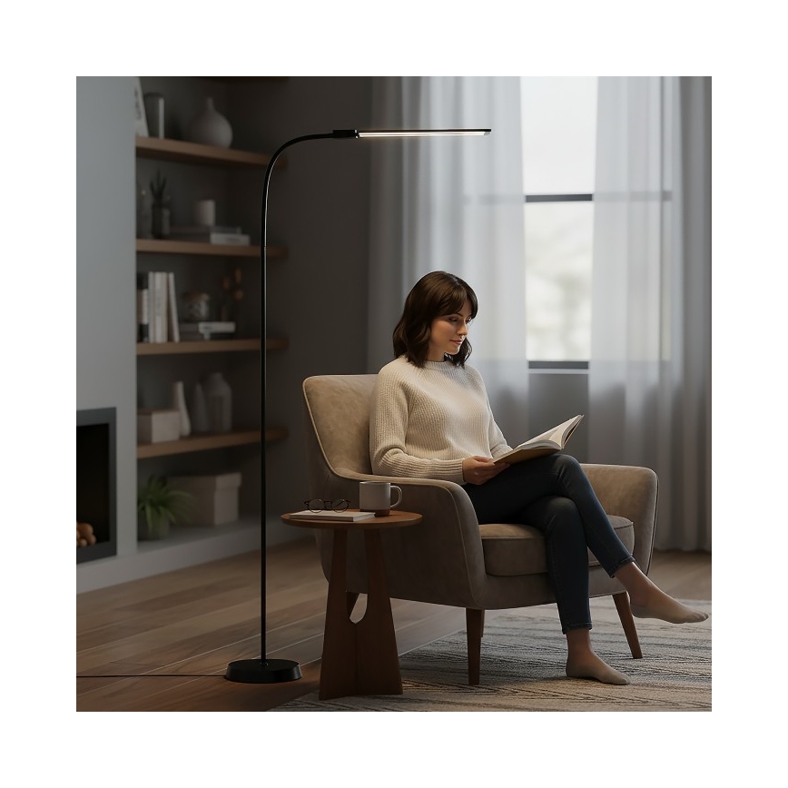 Lampada da terra a LED dimmerabile TEILO LED/14W/230V 3000/4000/6000K nera