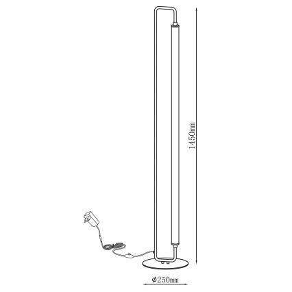 Lampada da terra a LED FELICJA LED/24W/230V 4000K nera