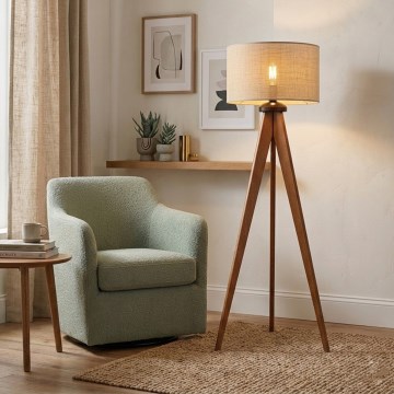 Lampada da terra AIDA 1xE27/15W/230V rovere/rafia