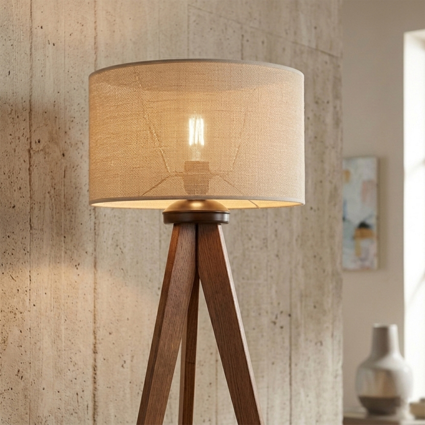 Lampada da terra AIDA 1xE27/15W/230V rovere/rafia