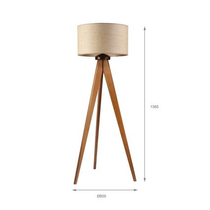 Lampada da terra AIDA 1xE27/15W/230V rovere/rafia