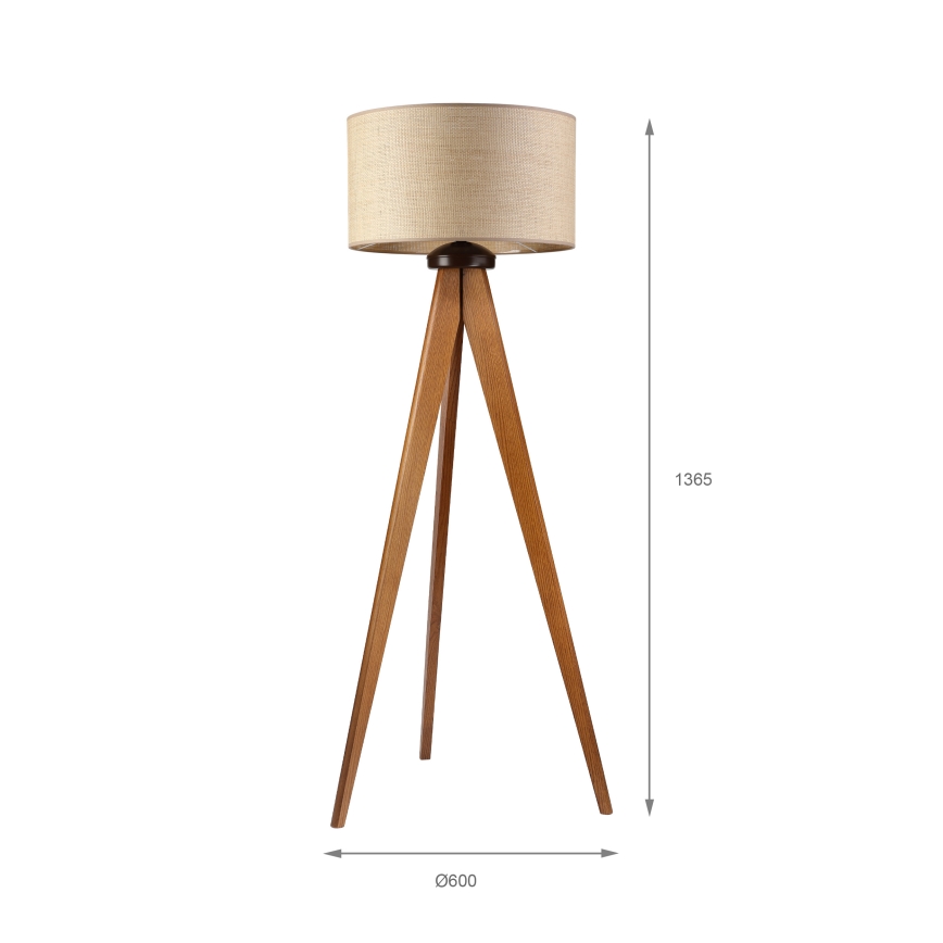 Lampada da terra AIDA 1xE27/15W/230V rovere/rafia