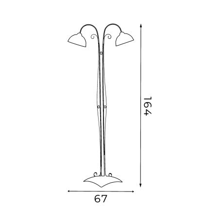 Lampada da terra ANTICA 2xE27/60W/230V
