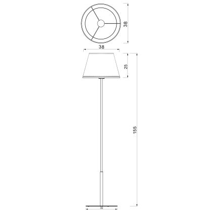 Lampada da terra ARDEN 1xE27/15W/230V beige