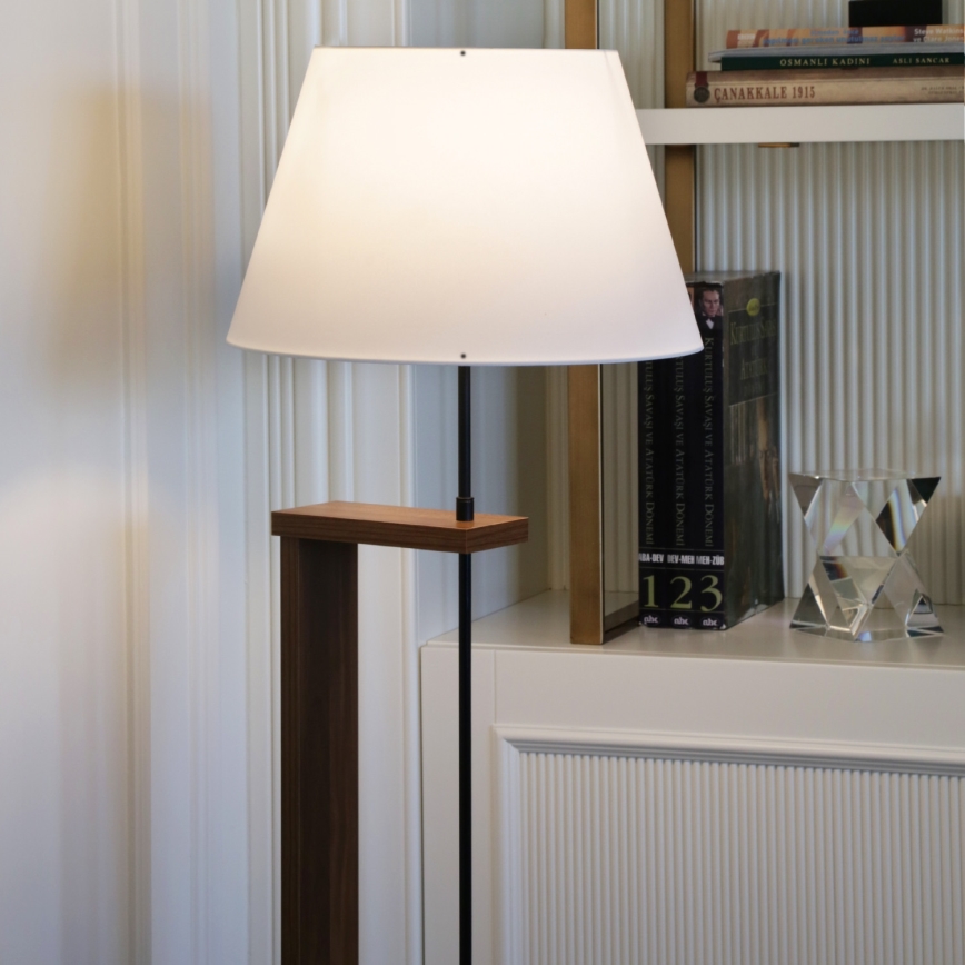 Lampada da terra AYD 1xE27/40W/230V bianca/marrone