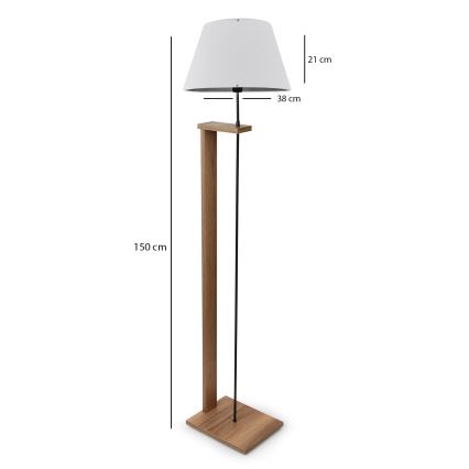 Lampada da terra AYD 1xE27/40W/230V bianca/marrone