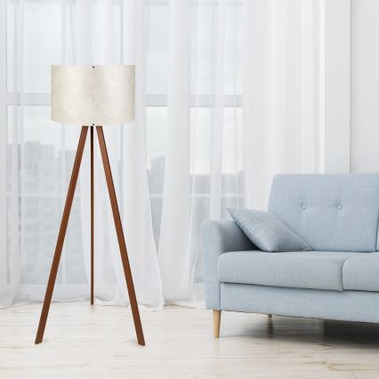 Lampada da terra AYD 1xE27/40W/230V bianca/marrone
