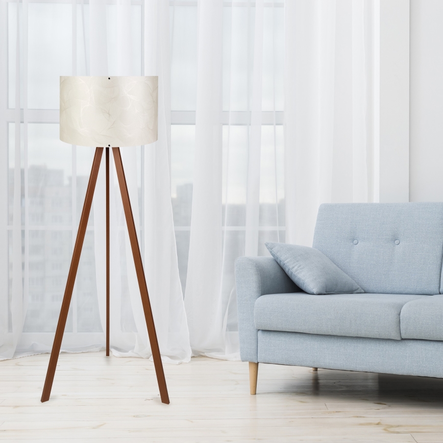 Lampada da terra AYD 1xE27/40W/230V bianca/marrone