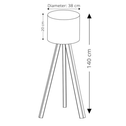 Lampada da terra AYD 1xE27/40W/230V bianca/marrone