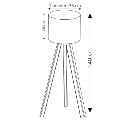 Lampada da terra AYD 1xE27/40W/230V blu/beige