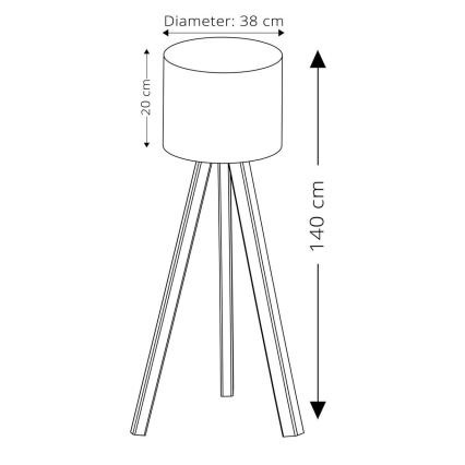 Lampada da terra AYD 1xE27/40W/230V blu/marrone