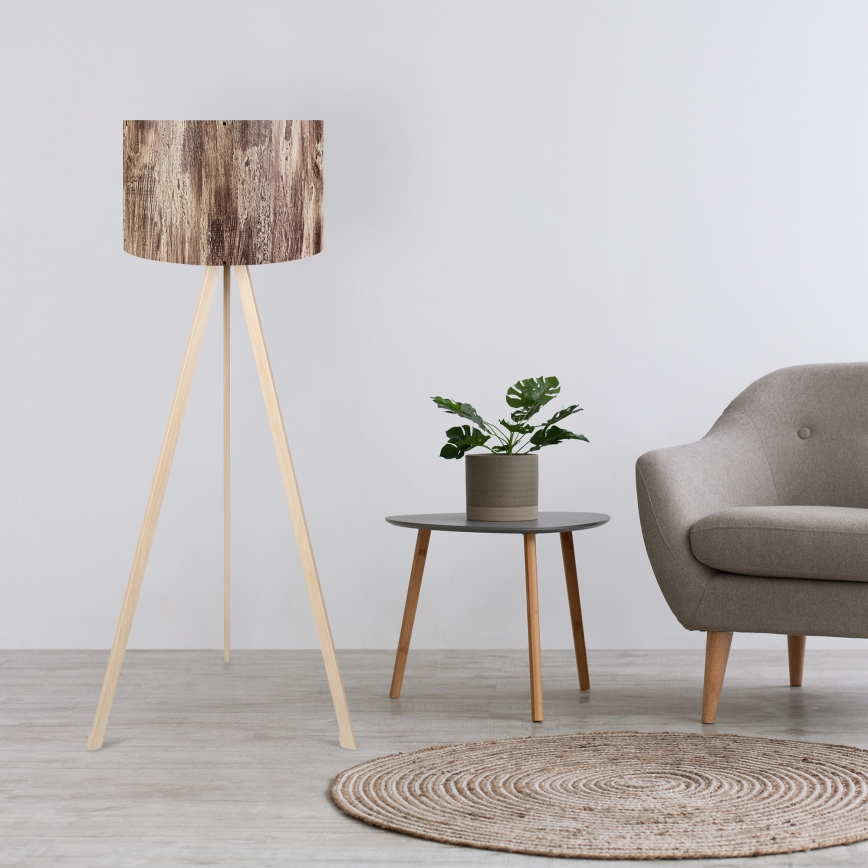 Lampada da terra AYD 1xE27/40W/230V marrone/beige