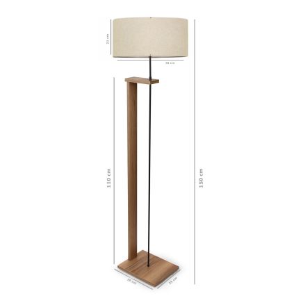 Lampada da terra AYD 1xE27/40W/230V Marrone/Beige
