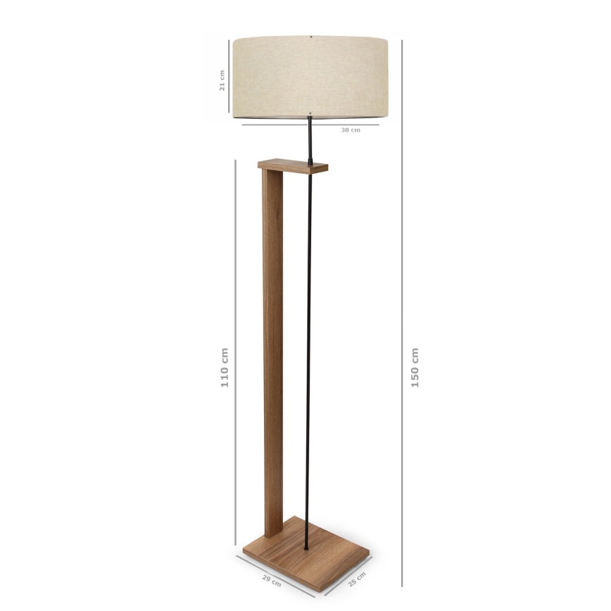 Lampada da terra AYD 1xE27/40W/230V Marrone/Beige