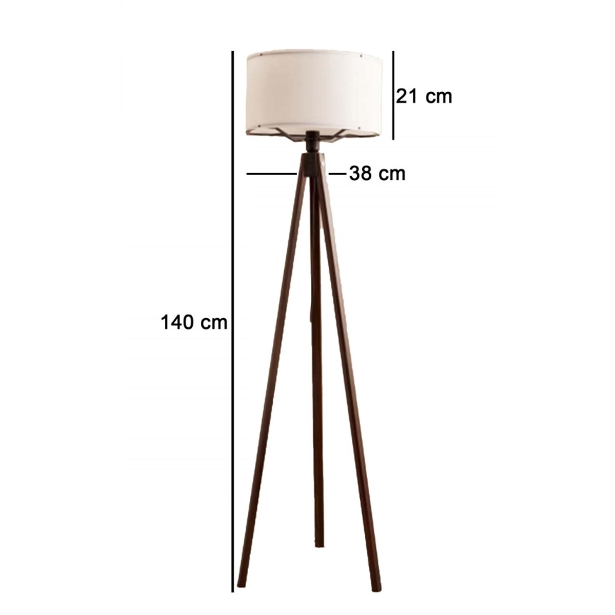 Lampada da terra AYD 1xE27/40W/230V marrone/bianco