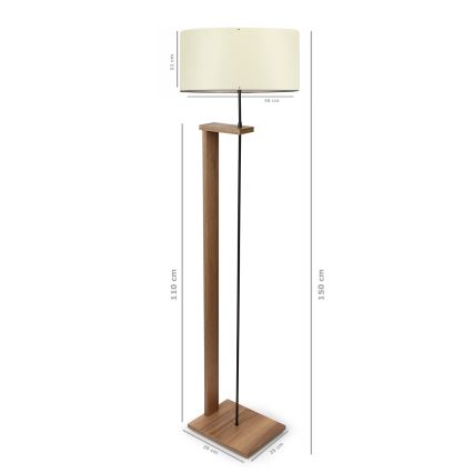 Lampada da terra AYD 1xE27/40W/230V marrone / crema