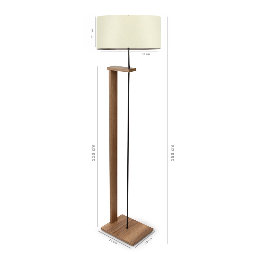 Lampada da terra AYD 1xE27/40W/230V marrone / crema