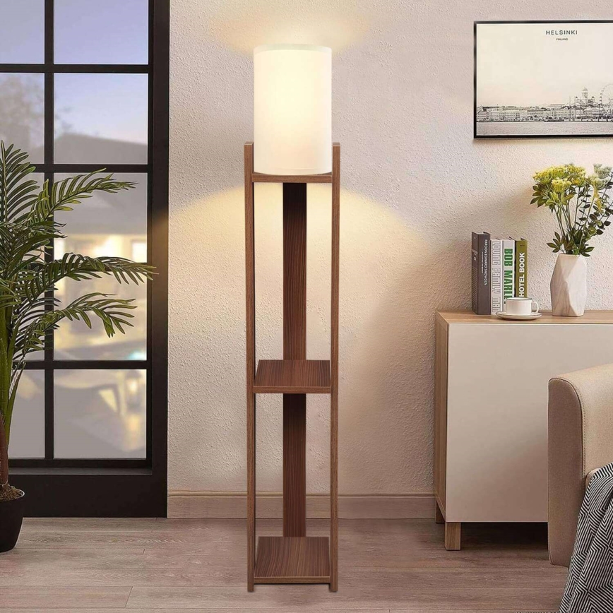 Lampada da terra AYD 1xE27/40W/230V marrone/crema