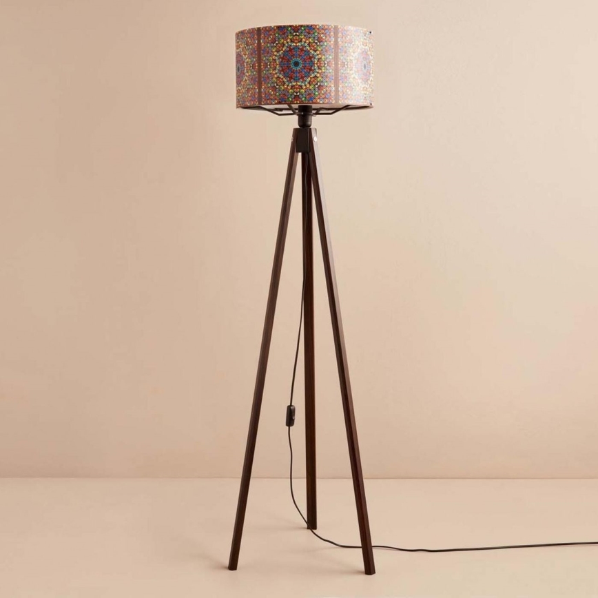 Lampada da terra AYD 1xE27/40W/230V marrone/multicolore