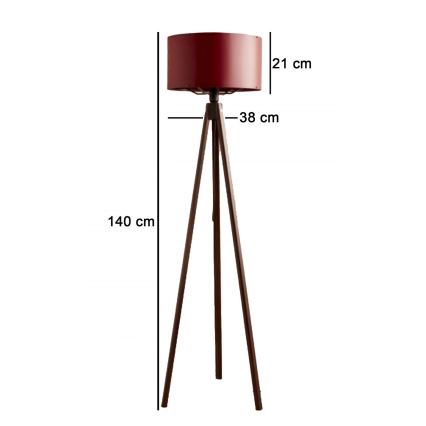 Lampada da terra AYD 1xE27/40W/230V marrone/rossa