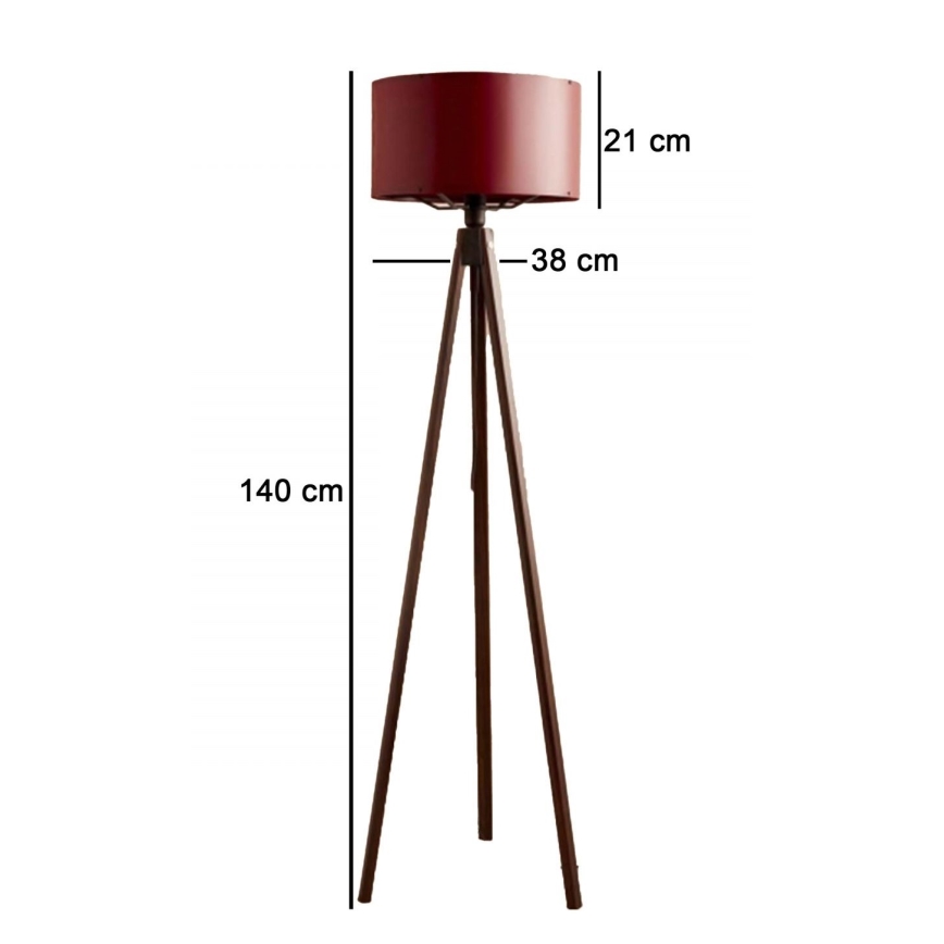 Lampada da terra AYD 1xE27/40W/230V marrone/rossa